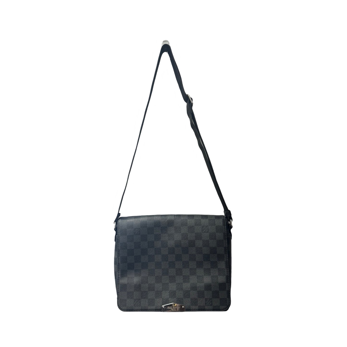 District Damier Graphite Checkered Pattern Crossbody Luxury Designer in Black By Louis Vuitton, Size: Medium