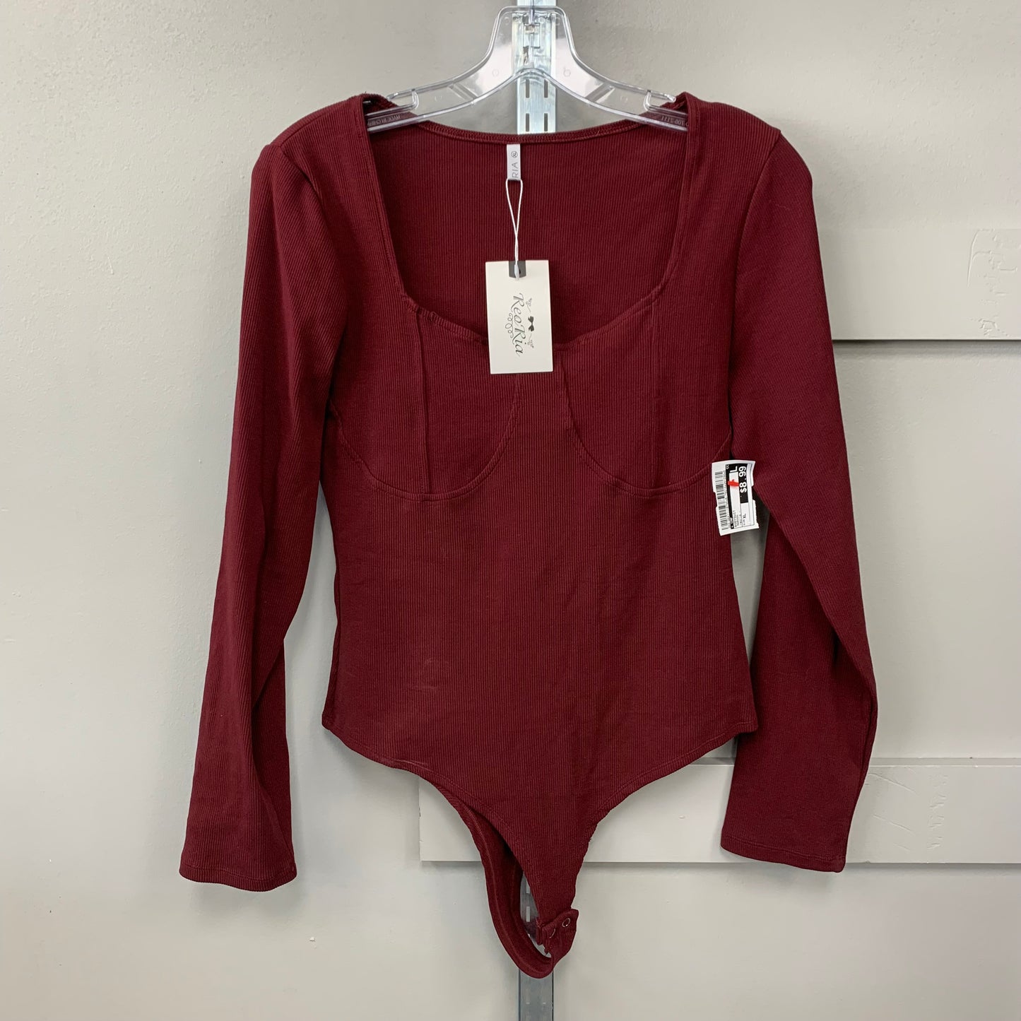 Bodysuit By Reoria In Maroon, Size: Xl