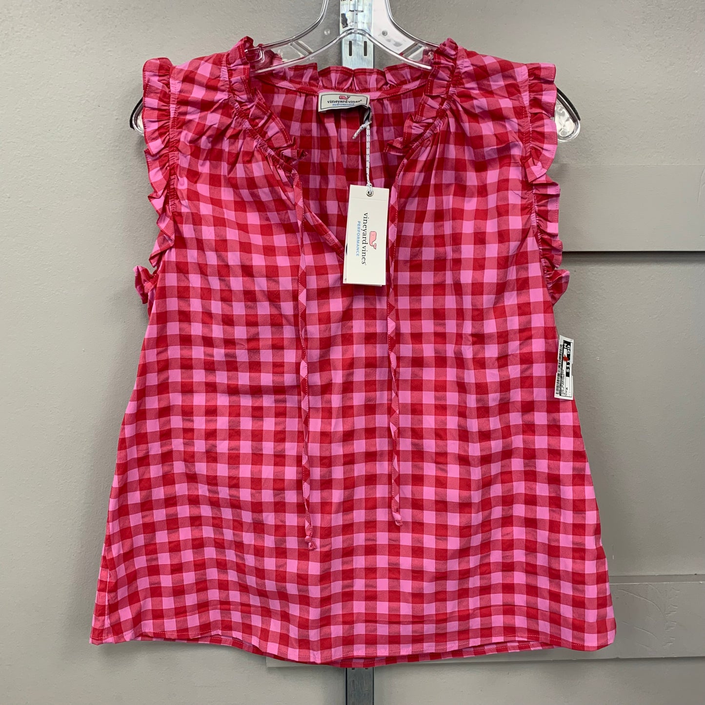 Top Sleeveless By Vineyard Vines In Plaid Pattern, Size: M