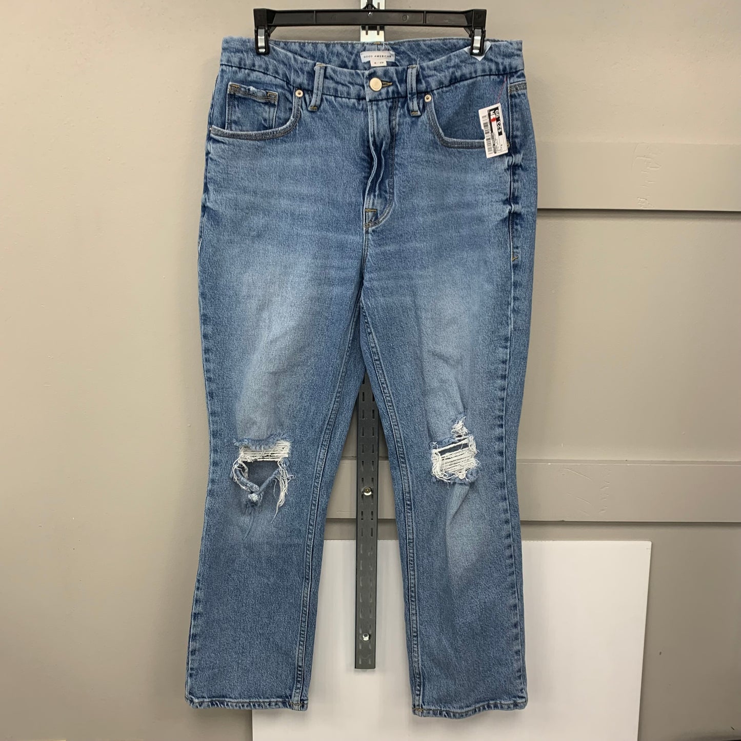 Jeans Straight By Good American In Blue Denim, Size: 8