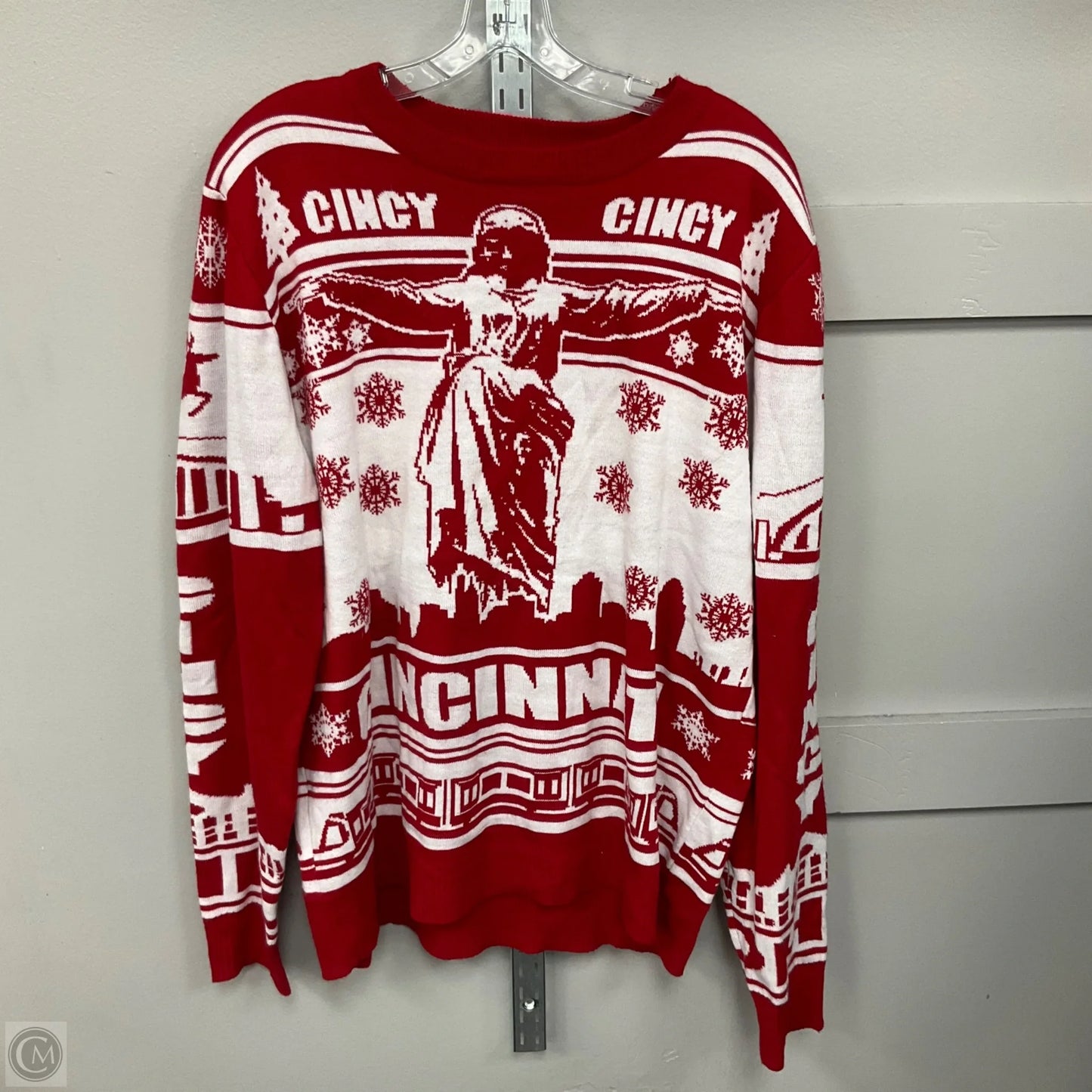 Sweater By Clothes Mentor In Red & White, Size: Xl