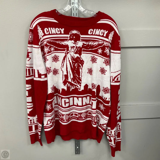 Sweater By Clothes Mentor In Red & White, Size: Xl