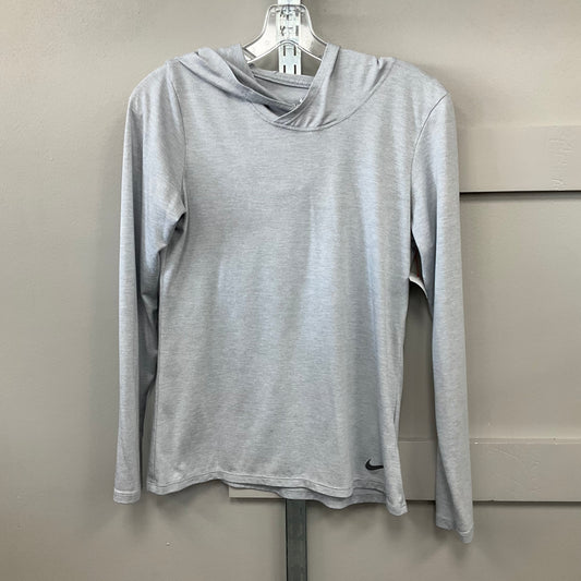 Athletic Top Long Sleeve Hoodie By Nike Apparel In Grey, Size: S