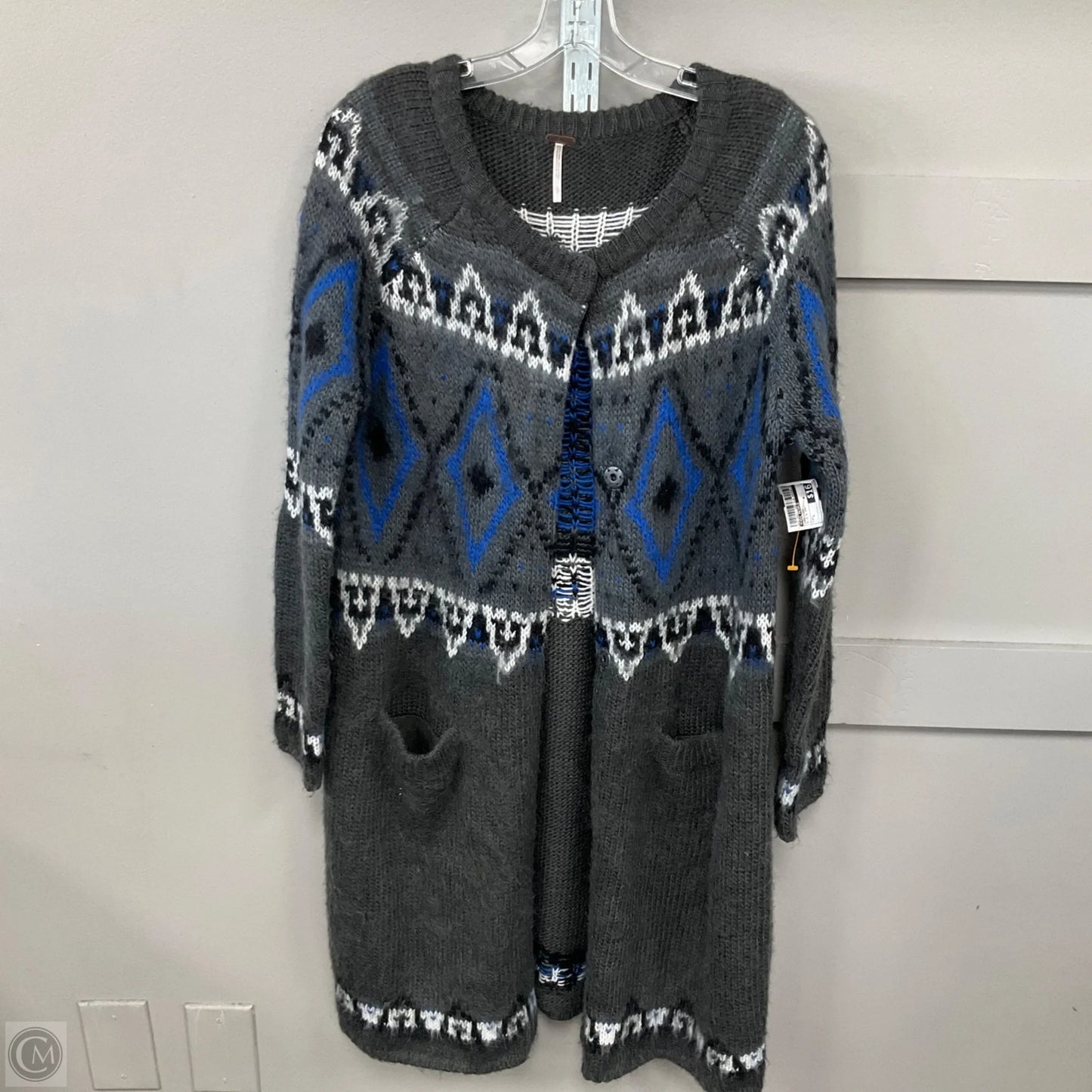 Cardigan By Free People In Blue & Grey, Size: L