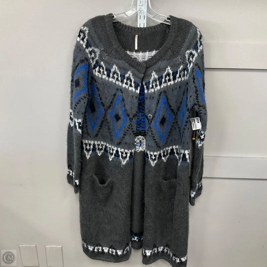 Cardigan By Free People In Blue & Grey, Size: L