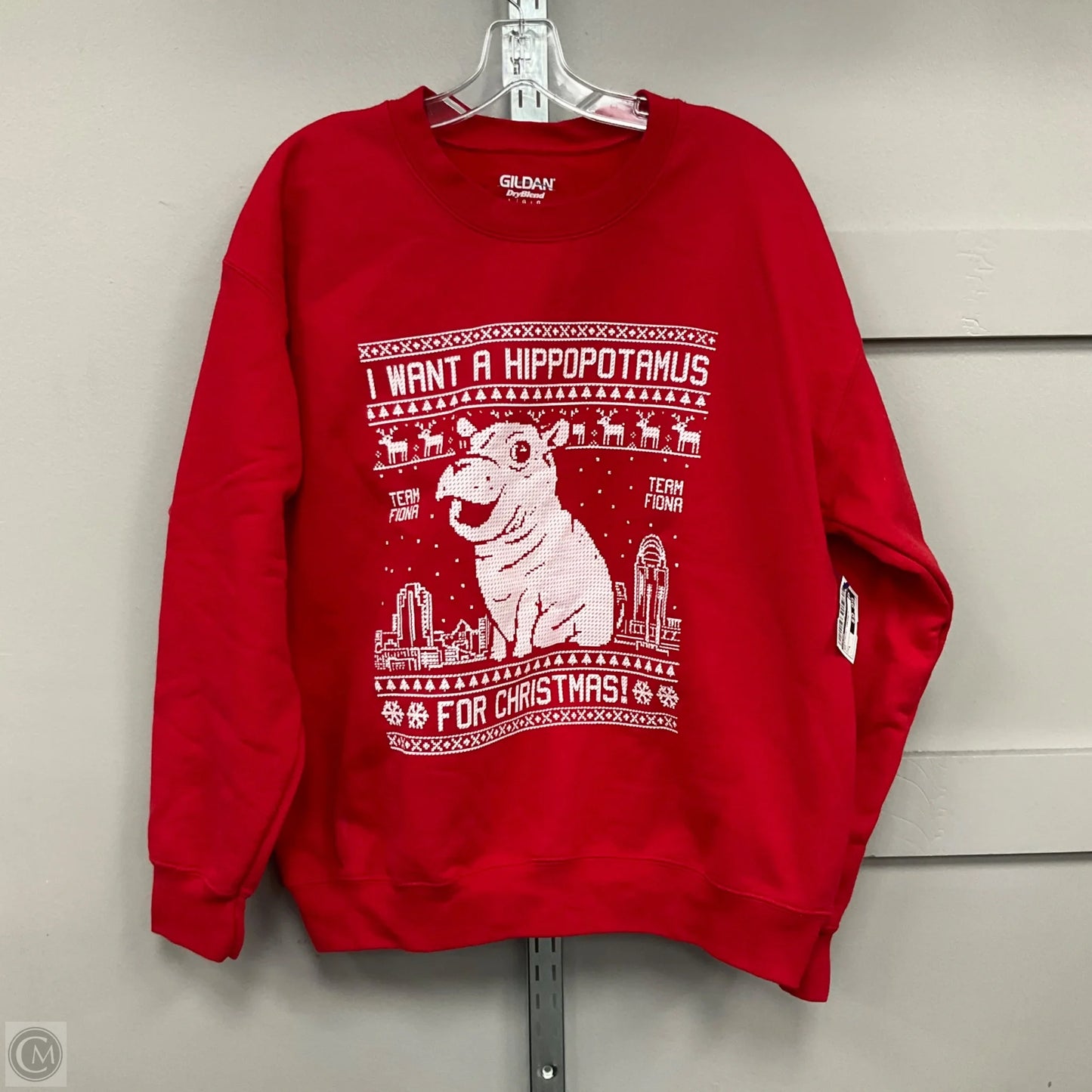 Sweatshirt Crewneck By Gildan In Red, Size: L