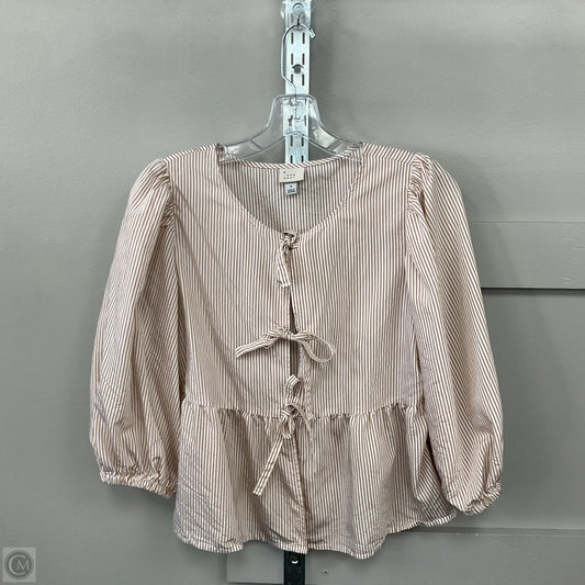 Top Short Sleeve By A New Day In Striped Pattern, Size: S