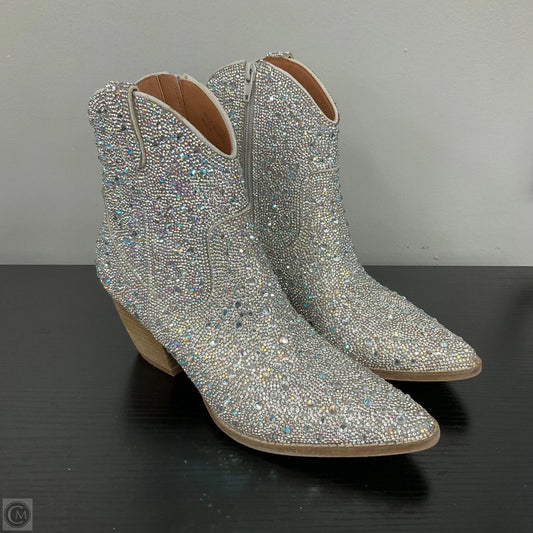 Boots Western By Buckle Black In Silver, Size: 8