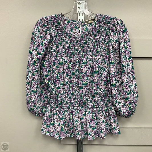 Top Long Sleeve By Pleione In Floral Print, Size: Xs