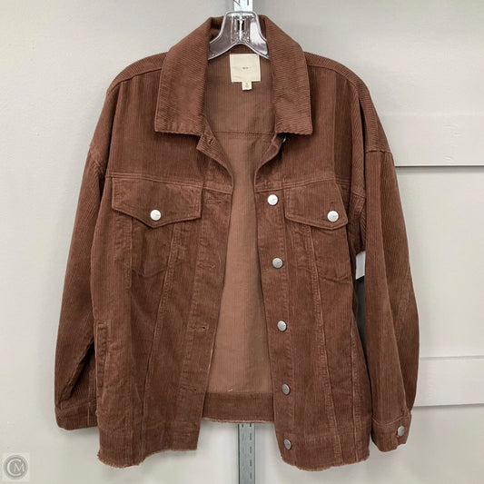 Jacket Shirt By TGLA In Brown, Size: S