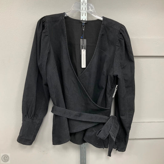 Top Long Sleeve By Express In Black Denim, Size: L