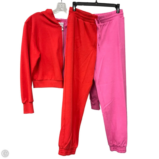Lounge Set Pants By The Drop In Pink & Red, Size: S