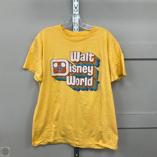 Top Short Sleeve By Disney In Yellow, Size: Xl