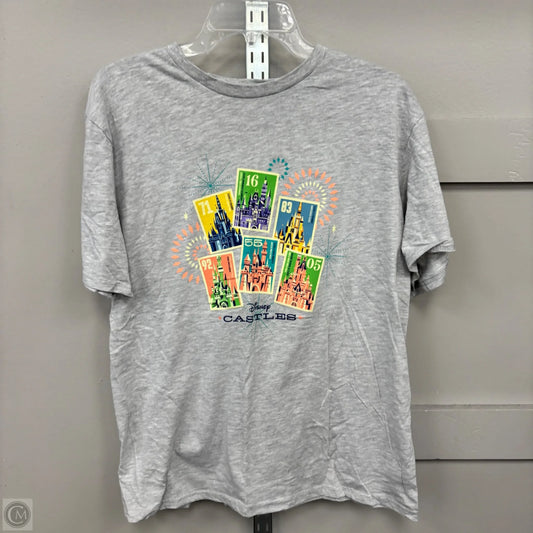 Top Short Sleeve By Disney In Grey, Size: L
