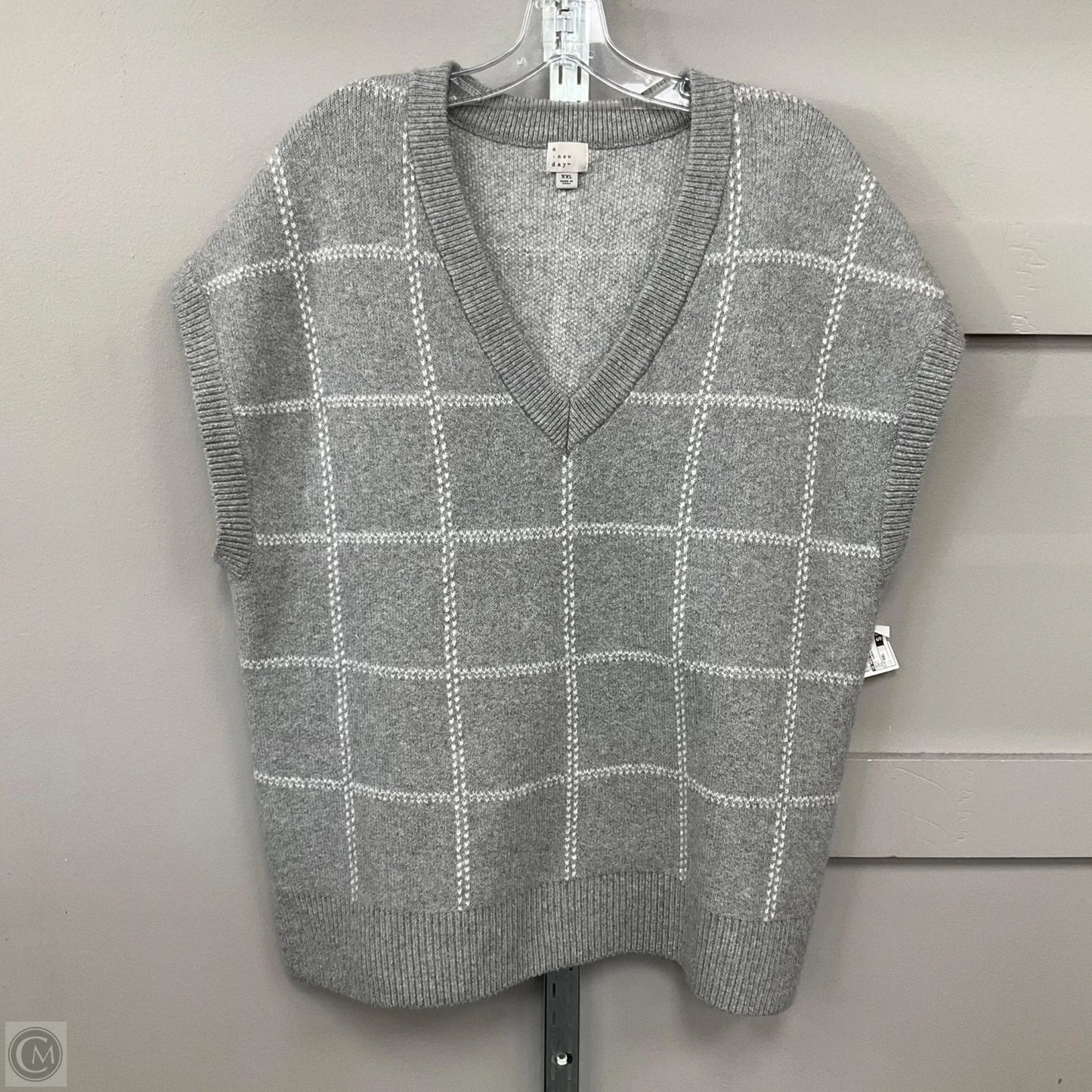 Vest Sweater By A New Day In Grey, Size: Xxl