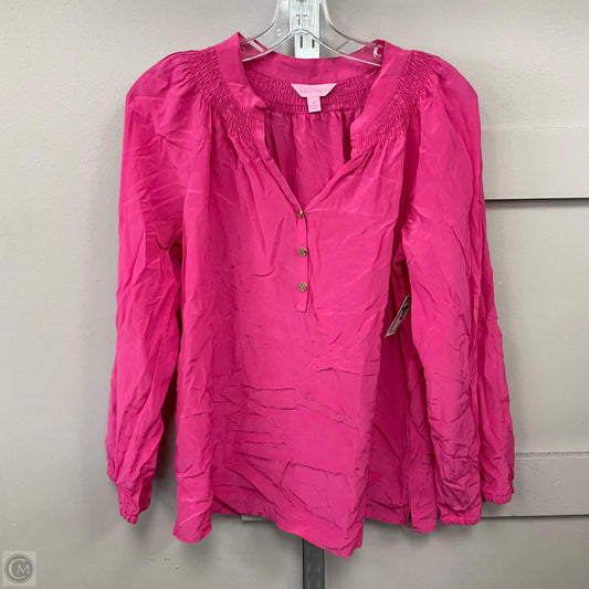 Top Long Sleeve Designer By Lilly Pulitzer In Pink, Size: M
