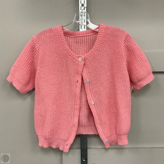 Sweater Short Sleeve By Shein In Pink, Size: L