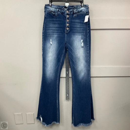 Jeans Flared By Kancan In Blue Denim, Size: 8