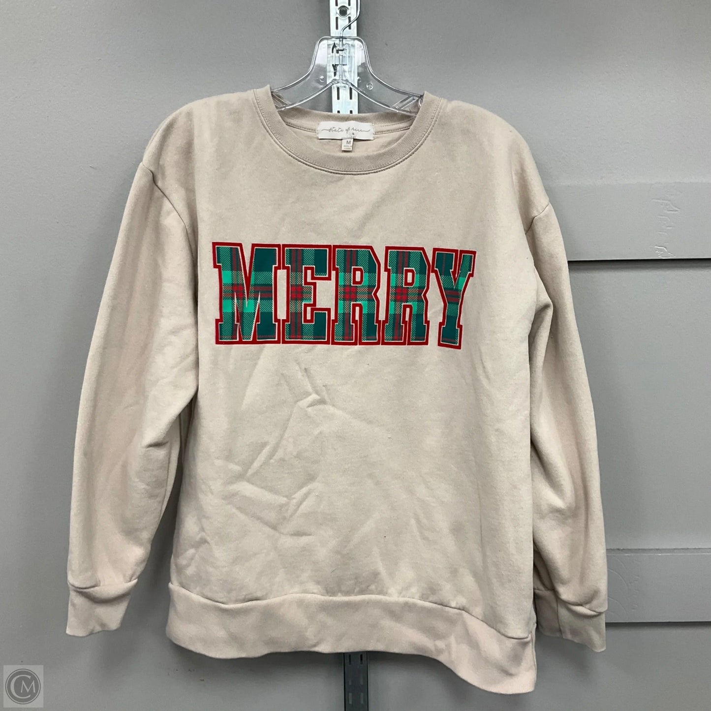 Sweatshirt Crewneck By State Of Mine In Tan, Size: M