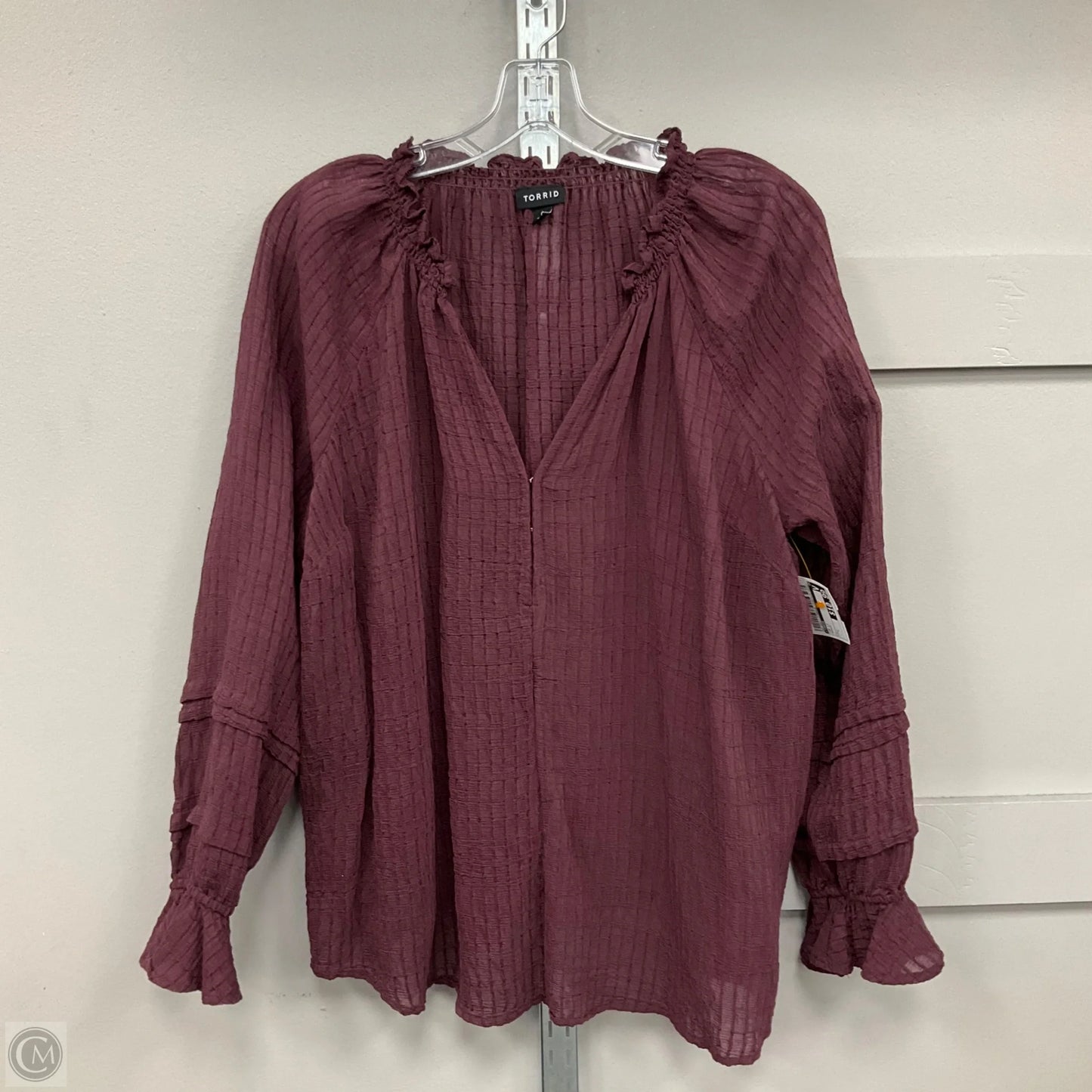 Top Long Sleeve By Torrid In Maroon, Size: L