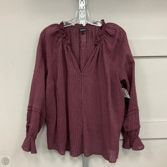 Top Long Sleeve By Torrid In Maroon, Size: L