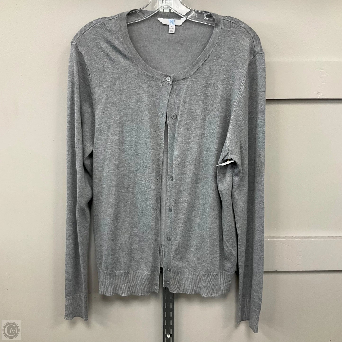 Top Long Sleeve By Time And Tru In Grey, Size: Xl