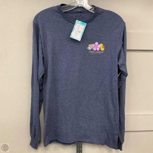 Top Long Sleeve By Simply Southern In Blue, Size: S