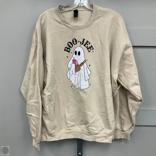 Sweatshirt Crewneck By Gildan In Tan, Size: Xl