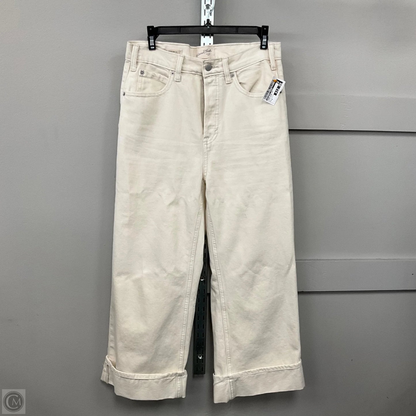 Jeans Wide Leg By Universal Thread In Cream Denim, Size: 4