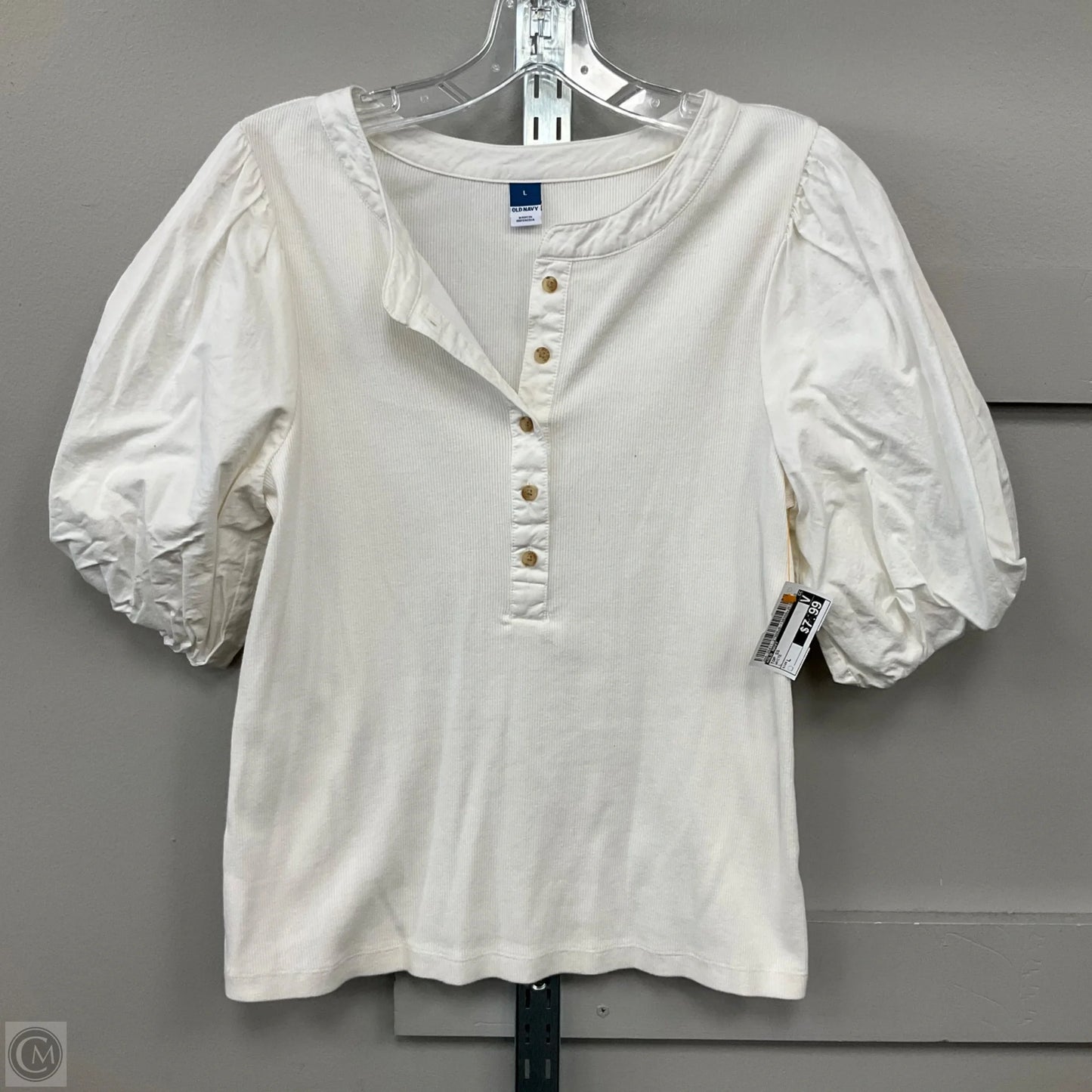 Top Short Sleeve By Old Navy In White, Size: L