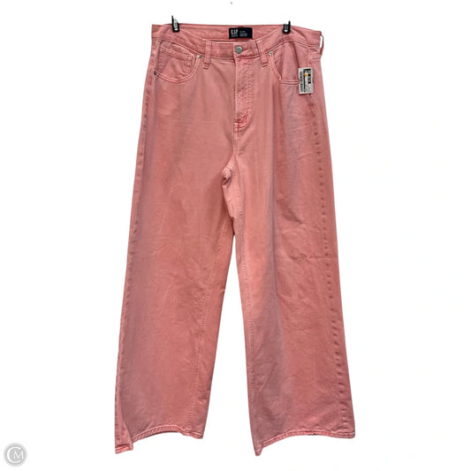 Jeans Wide Leg By Gap In Pink Denim, Size: 14