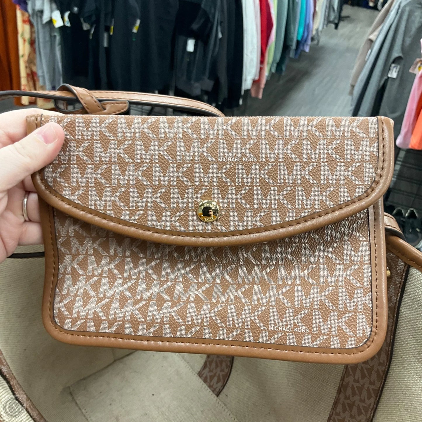 Eva Large Two-Toned Tote Designer By Michael Kors, Size: Large