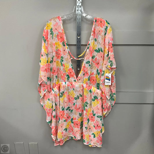 Swimwear Cover-up By Time And Tru In Floral Print, Size: 3x