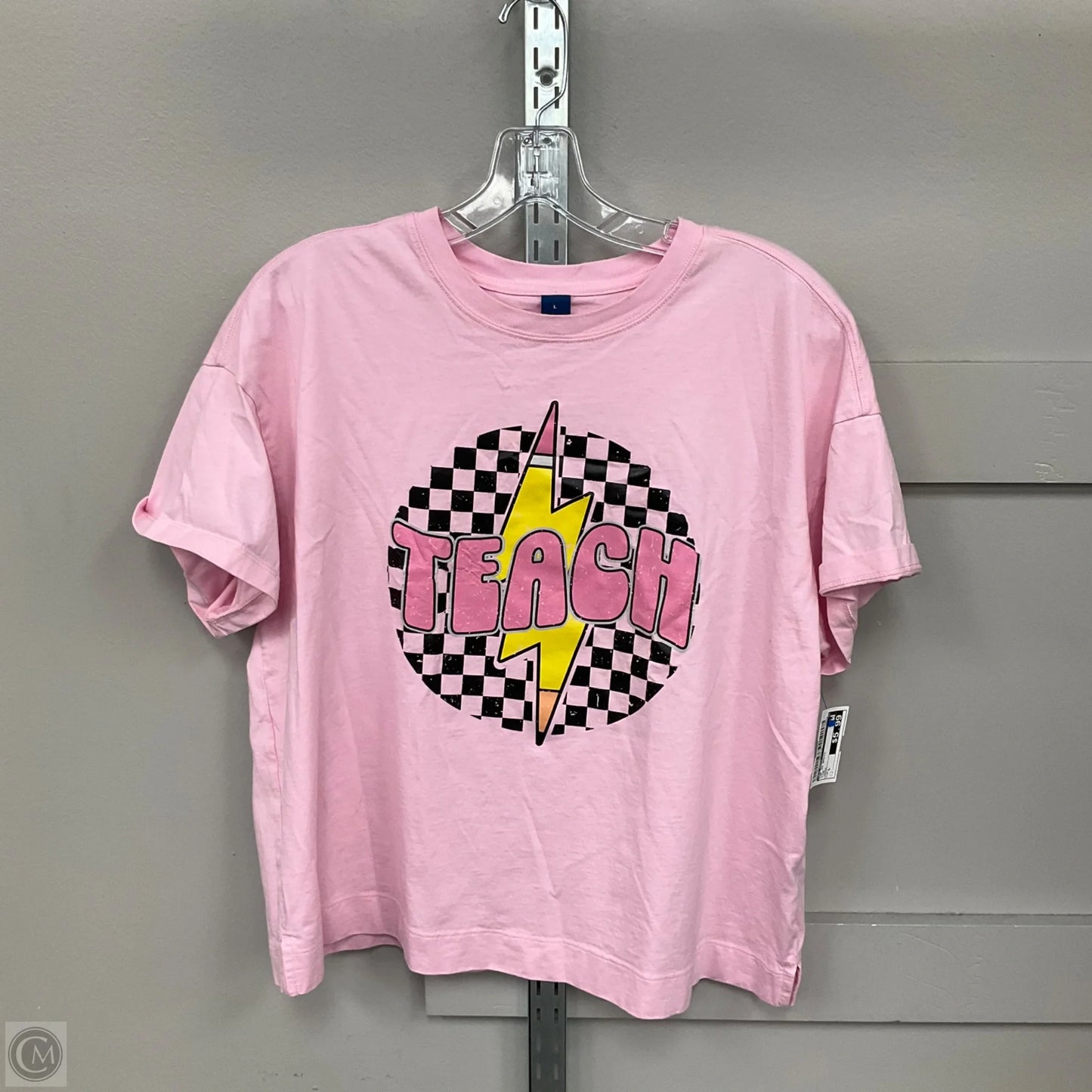 Top Short Sleeve Basic By Old Navy In Pink, Size: L