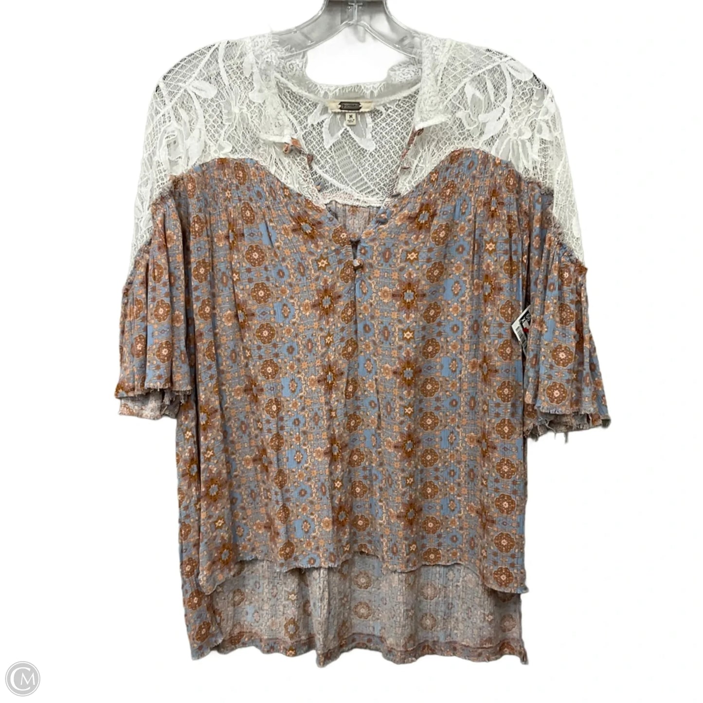 Top Short Sleeve By Gimmicks In Floral Print, Size: M