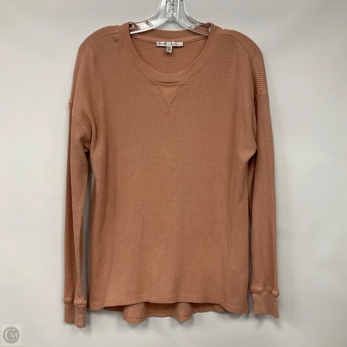 Top Long Sleeve Basic By Seven 7 In Peach, Size: S