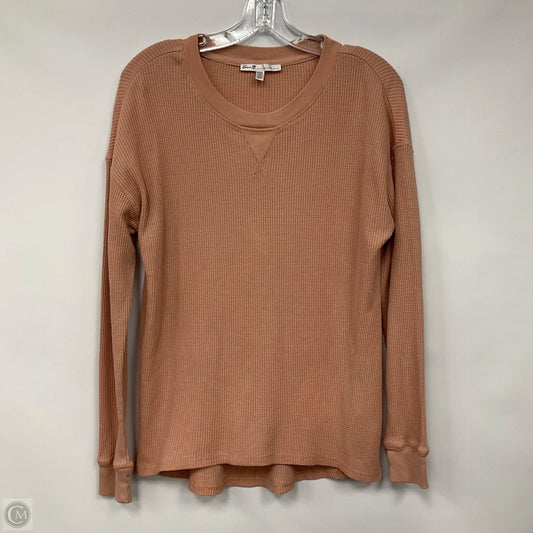 Top Long Sleeve Basic By Seven 7 In Peach, Size: S