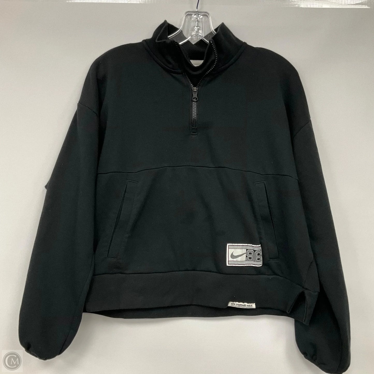 Sweatshirt Collar By Nike Apparel In Black, Size: M