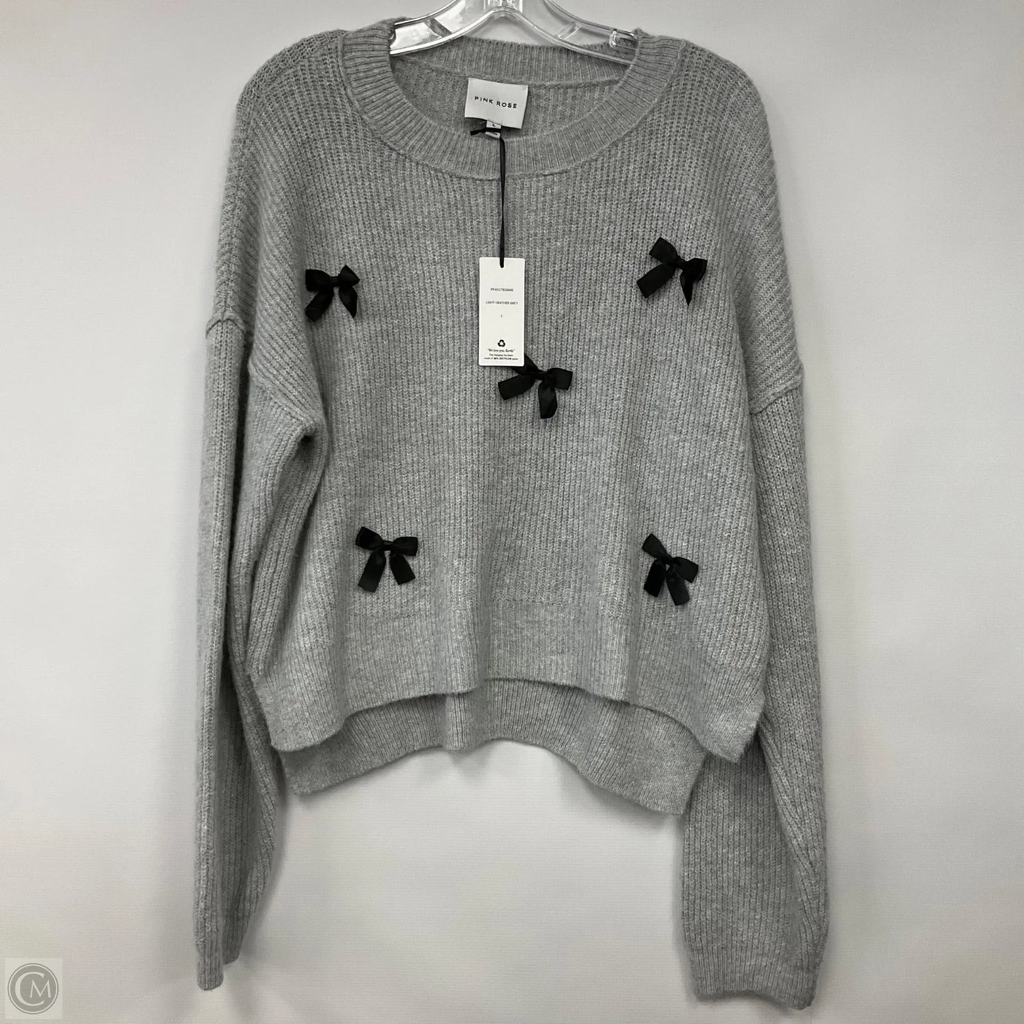 Sweater By Pink Rose In Grey, Size: L
