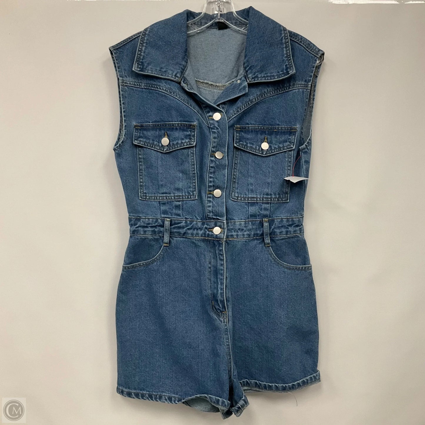 Romper By Shein In Blue Denim, Size: M