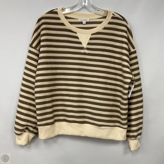 Top Long Sleeve By Blu Pepper In Striped Pattern, Size: M
