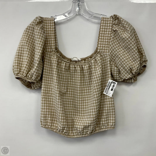 Top Short Sleeve By Sienna Sky In Plaid Pattern, Size: Xs