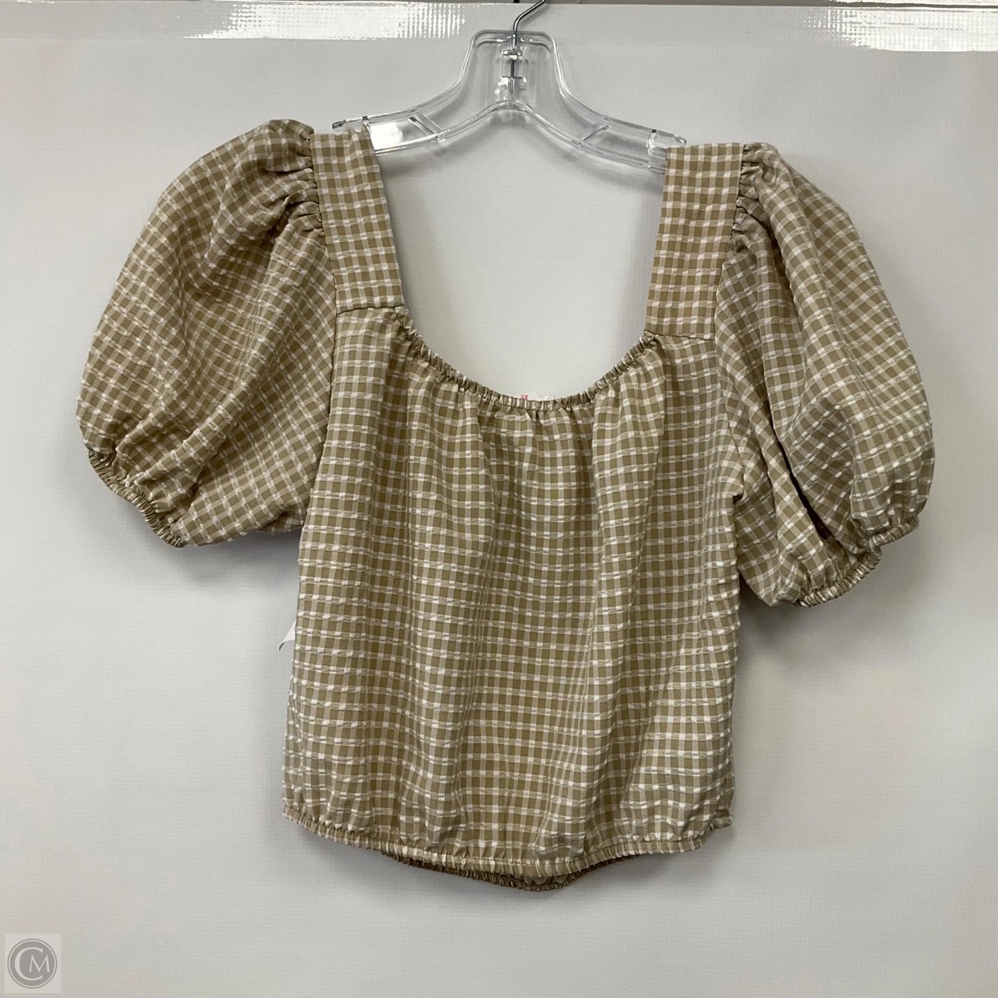 Top Short Sleeve By Sienna Sky In Plaid Pattern, Size: Xs