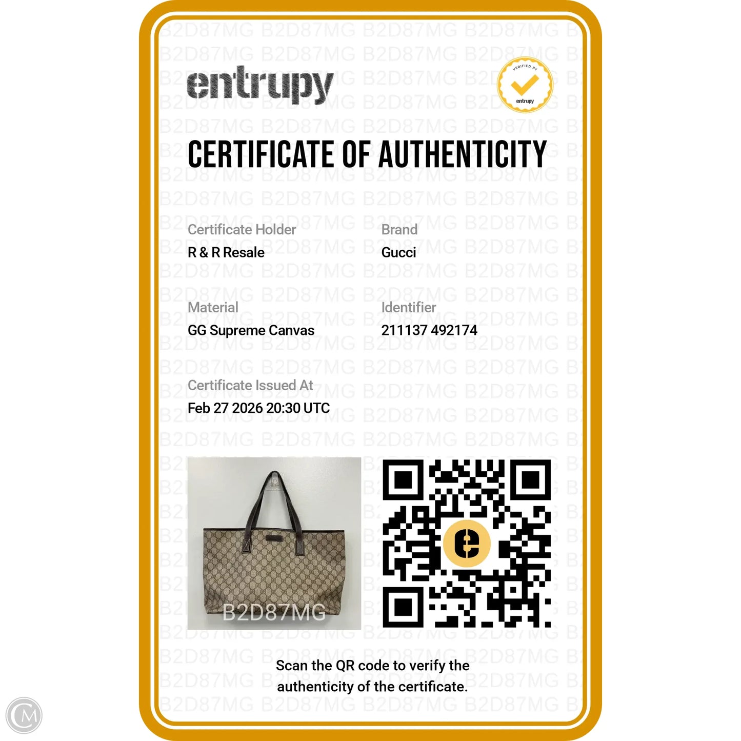 Tote Luxury Designer By Gucci, Size: Medium