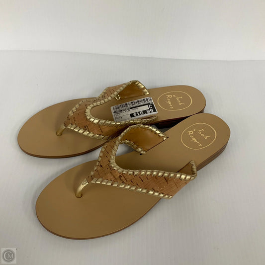 Sandals Flip Flops By Jack Rogers In Gold, Size: 7