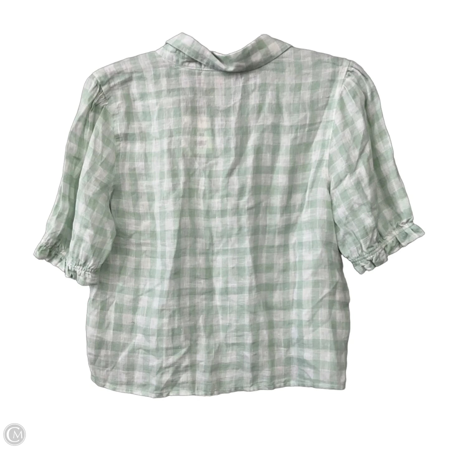 Top Short Sleeve By Laura Ashley In Plaid Pattern, Size: S
