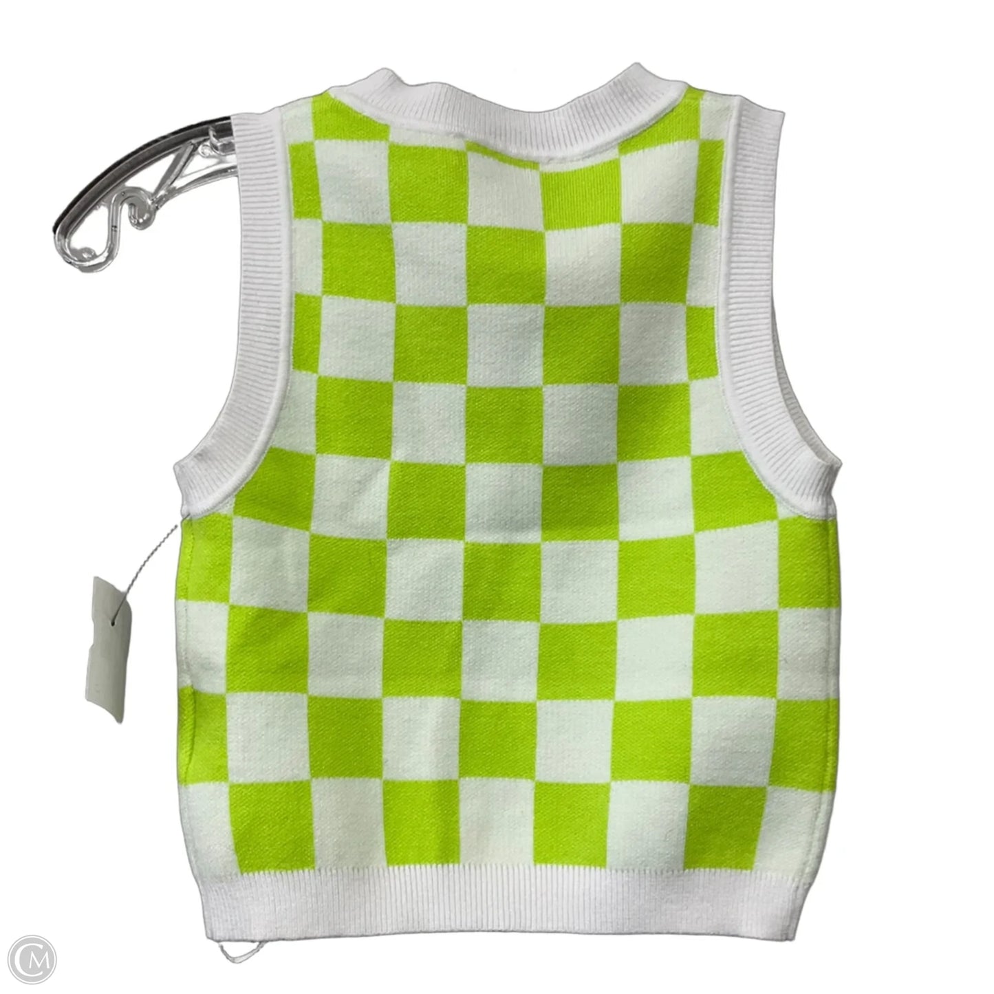 Top Sleeveless By Buttermelon In Checkered Pattern, Size: S