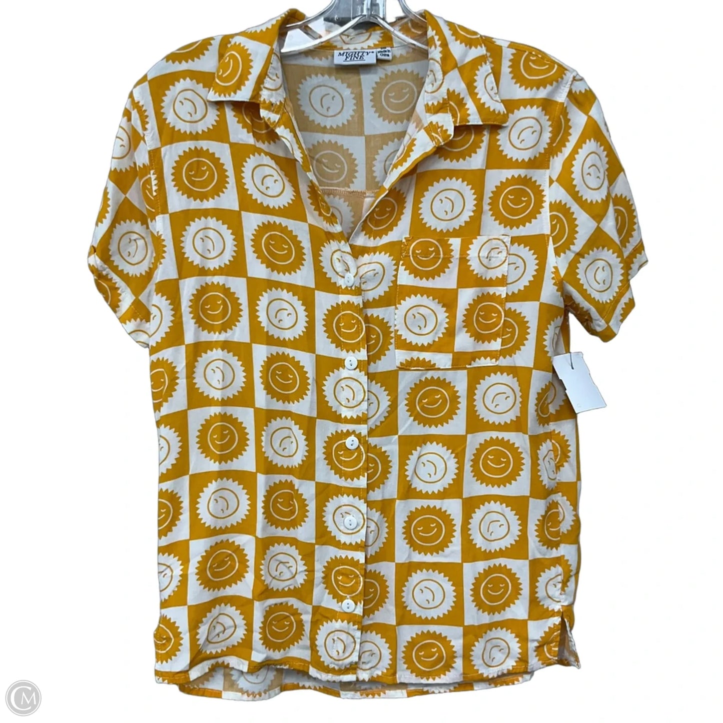 Top Short Sleeve By Mighty Fine In Yellow, Size: S