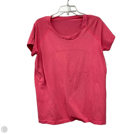 Athletic Top Short Sleeve By Lululemon In Pink, Size: 6