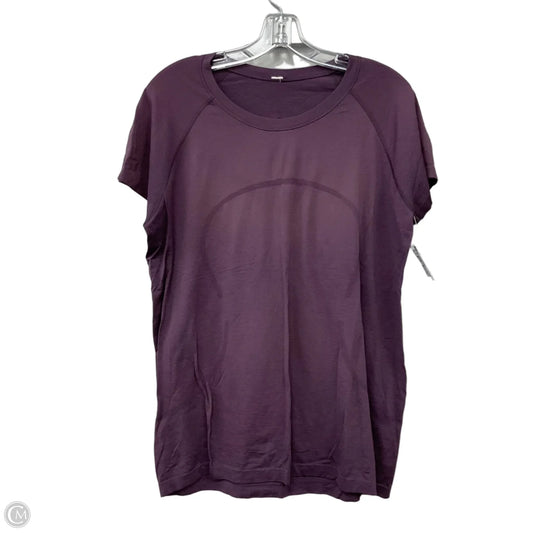 Athletic Top Short Sleeve By Lululemon In Purple, Size: 16